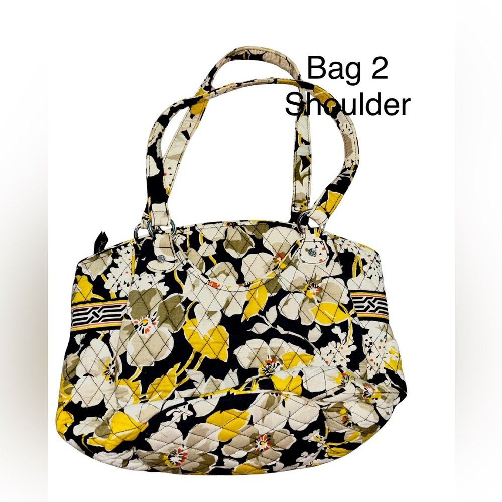 Vera Bradley 4-Piece Set Tote Shoulder Bags Crossbody Floral Yellow - Picture 6 of 13